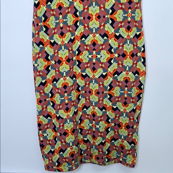 LULAROE Geometric Multi Teal Green Easy T-Shirt Dress Size XXS - Picture 3 of 7